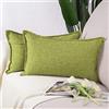 Madizz 2 Pezzi Lino in Poliestere Copricuscini Morbido Decorativo Fodere per Cuscino Lusso Stile per Divano Camera da Letto 30x50 cm Verde Chiaro