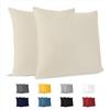 Dreamzie Federa per cuscino 50 x 50 cm (set di 2) 100% cotone jersey 150 gsm, colore: beige, federa 50 x 50 cotone, resistente e ipoallergenico per cuscino