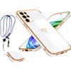 MacroHu 1x Cover con Cordino per Samsung Galaxy S21 Ultra 5G Custodia con Tracolla Cover con Laccio Custodia con Collana TPU Silicone Lanyard Case Necklace Case Antiurto Custodia Protettiva -Bianco