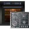 Kaiser Set da cucina a gas EH 6306 RS +KCG 6383, Forno da incasso,79L 15 Fct.+piano cottura a gas 60 cm