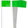 Anley Stake Flags - Bandiere in vinile da 4 X 5 con palo in acciaio da 15 pollici - l'abbellimento, i servizi sotterranei, le fognature e il rilevamento (100 pezzi, verde)