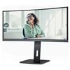 AOC AOC Pro-line CU34P3CV - P3 Series - monitor a LED - curvato - 34 - 3440 x 1440 UWQHD @ 100 Hz - VA - 300 cd/m² - 3000:1 - 4 ms - HDMI, DisplayPort, USB-C - altoparlanti - nero CU34P3CV