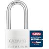 ABUS Lucchetto Titalium 64TI/40HB40 con Gancio Alto - Lucchetto Antifurto Cantina con Corpo in Alluminio Speciale - Gancio in Acciaio Temprato - Livello di Sicurezza ABUS 5
