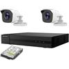 HIKVISION KIT VIDEOSORVEGLIANZA IP POE 2 TELECAMERE HIKVISION NVR 4 CANALI 4K HD 500GB