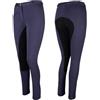PFIFF - Pantaloni da Equitazione da Donna con Rinforzo, Colore: Blu/Nero, Marrone/Nero, XXXS