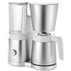 ZWILLING ENFINIGY Macchina da caffè con brocca termica da 1,25l, Macchina da caffè con riscaldatore, per 10 tazze, Funzione blooming, Acciaio inossidabile, Argento