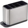 Scolapiatti Per Posate In Acciaio Inox 304 Per Lavello Da Cucina - Organizer Da Banco Con Scarico, Argento (15x7,5x10 Cm)