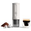 Outin Nano Macchina da caffè espresso elettrica portatile, caffettiera da viaggio per il campeggio, caffettiera da auto auto-riscaldamento con USB-C, con caffè macinato e capsula NS