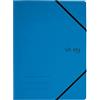 Leitz 30110035 - Cartellina portadocumenti formato A4, con chiusura ad elastico, per 150 fogli, per progetti e carta, con stampa argentata, per scuola, studio e casa, 5 pezzi, colore: blu