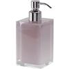 Gedy Auckland Dispenser Sapone Bagno Finitura in Resina Rosa, Contenitore 210ml, Pompetta cromata in Cromall e resine termoplastiche, Dosatore Sapone bagno