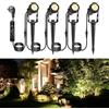 ECOWHO 4 PACK Luci di Paesaggio a Bassa Tensione, 12W 15M Cavo Faretto da Esterno con Trasformatore a 12V, IP65 Luci Spot Impermeabili a Spina, 2700K Bianco Caldo per Piante, Prato, Alberi