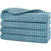 Polyte - 430 gsm asciugamano viso in microfibra anti-pelucchi - tessuto a nido d'ape - 33 x 33 cm - set 4 pezzi