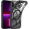 TUUTPU Cover Magnetica per iPhone 12 Pro Max, Custodia Comaptibile con Magsafe Trasparente Antiurto Protezione Copertura della fotocamera Non ingiallente Sottile Silicone Telefono Clear Case, Nero