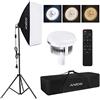Andoer Softbox Andoer, Fotografico Set con Luci Fotografiche, Telecomando, Illuminazione Continua 50x70cm, Lampadine LED Bicolore 85W 2800K-5700K, Stativo 2M, Borsa per Trasporto - 1 Set