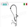 Rubinetto miscelatore monoforo con doccia sospesa e Canna di erogazione lunga 29,5 cm, comando con leva lunga