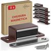 LouMaxx Magnetico Forte - Set di 8 Magneti per Porta e Armadio - Forza di Tenuta 4kg - Marrone - Chiudiporta Magnetico