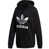 Adidas Adicolor Trefoil H, Felpa con Cappuccio Donna, Nero (Black/White), 42
