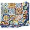 PARAMAISON Tovaglia Plastificata Rettangolare Stile Maiolica, Antimacchia, Impermeabile, Tavola da Pranzo Cucina Giardino, 12 Posti (140 x 230 cm)