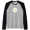 Abbigliamento Divertente Donna & Ragazza Fiore Margherita Bianca Moda Chic Casual Elegante per Donne Maglia con Maniche Raglan