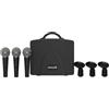 Audibax XM1800 - Microfoni con Custodia - 3 Microfoni Dinamici Palmari - Microfoni Supercardioidi per Vocalisti o Strumenti - Solida Custodia con Maniglia - Interno Imbottito in Gommapiuma