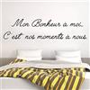 Ambiance Sticker Adesivo da parete con citazione nera, con frase Mon Bonheur à me...est nos moment à noi, impermeabile, rimovibile, 30 x 55 cm