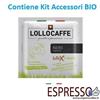 Lollo Caffe Kit 300 Cialde Filtro Carta ESE44mm Caffè LOLLO Miscela Nera + 300 Accessori BIO