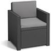 Keter Allibert by Victoria - Poltrona Lounge, 65 x 62 x 77 cm, in plastica Effetto Rattan, Resistente alle intemperie, ai Raggi UV