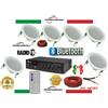 Power Dynamics KIT AUDIO 1 FILODIFFUSIONE BLUETOOTH+USB+RADIO FM+TELECOMANDO+6 CASSE DA INCASSO