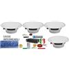 Power Dynamics KIT AUDIO FILODIFFUSIONE BLUETOOTH+USB+RADIO FM+TELECOMANDO+4 CASSE IMPERMEABILI