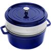 Staub Cocotte Tonda con Vaporiera 26 cm Blu