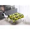 Bonamaison, Antimuffa, Antimacchia, Asciugatura rapida, Impermeabile, Lavabile in lavatrice, 100% Poliestere, Tovaglia Moderno, Giallo neon, fumi, 140 x 140 Cm - Progettato e Prodotto in Turchia