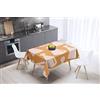 Bonamaison, Antimacchia, Asciugatura rapida, Impermeabile, Lavabile in lavatrice, 100% Poliestere, Tovaglia Moderno, Arancione, bianco sporco, 140 x 140 Cm - Progettato e Prodotto in Turchia