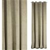 Eurofirany Tenda in Velluto Beige con Cristalli e Occhielli Metallici 220 g/m2 140 x 250 cm 1 PZ. Stile Glamour, soffice, alla Moda, per Soggiorno, Camera da Letto