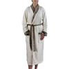 Gözze - Accappatoio Unisex con Con Collo a Scialle, Sensazione di Seta, 100% Microfibra, 330 g/m², Taglia, 100% Microfibra, M - Bianco Lana