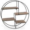 GICOS IMPORT EXPORT SRL Scaffale bacheca libreria Tonda in Metallo Nero mensole in Legno Serie Industrial 4 Ripiani 41 * 12 cm ITU-752124