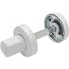 MICEL - 10969 - Mulinello con sblocco, con sistema antipanico, con viti e chiave a brugola, in acciaio inossidabile, bianco, 35 x 35 x 35 mm