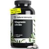 natural elements Magnesio Citrato Premium Integratore - 2320mg di cui 360mg di magnesio elementare per dose giornaliera - 365 capsule vegane - alto dosaggio - senza additivi e prodotto in Germania
