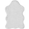 -LUXOR- living andiamo Tappeto di pelliccia Coste morbido pelo lungo, 55 x 80 cm, bianco