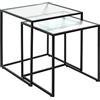 HAKU Möbel Set di 2 tavolini, metallo, nero, L 40 x P 40 x A 44 cm/L 45 x P 45 x A 49 cm