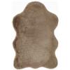 -LUXOR- living andiamo Tappeto di pelliccia Coste morbido pelo lungo, 55 x 80 cm, tortora