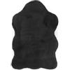 -LUXOR- living andiamo Tappeto di pelliccia Coste morbido pelo lungo, 55 x 80 cm, antracite