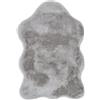 -LUXOR- living Tappeto di pelliccia Coste morbido pelo lungo, 55 x 80 cm, grigio