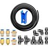 HUAZIZ Tubo Pneumatico PU 4mm OD 2,5mm ID, 10 Metri Nero + 14 Connettori Rapidi per Aria Compressa