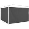 Relaxdays Tende per Gazebo Laterali, Set da 2, Telo Impermeabile in PVC, Pareti 3x2 m, Senza Finestre, para Sole, Grigio