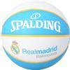 Spalding Euroleague Pallone da Basket in Gomma Spalding, Real Madrid Replica Tutti, Bianco, Azzurro, Giallo, 7