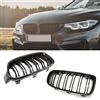 HZTWFC 1 paio Nero Lucido Doppia Stecca Griglia Anteriore Griglie Rene Per BMW Serie 3 F30 F31 F35 2012-2017 Car Styling