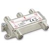 Metronic 336114 Splitter TV Antenna TNT 4 Uscite a spina F Schermato Metallo, Splitter TV per 4 posizioni