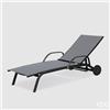Enzo De Gasperi EDG Enzo de Gasperi Lettino Sdraio Prendisole con Ruote 193x70 cm Grigio