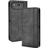 GOKEN Cover per ASUS ROG Phone 6/6 PRO, Custodia Folio in Pelle Flip Wallet Libro Case con Portafoglio, Premium PU/TPU Magnetica Cover con Supporto di Stand/Carte Slot (Nero)