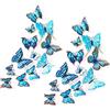 Tuxiaobu 24Pcs Farfalla Specchio Fai da Te, Adesivi Murali Rimovibili Farfalla 3D Adesivi Murali, Decorazione Murale Decalcomania per Camera dei Bambini, Camera da Letto, Soggiorno - Blu